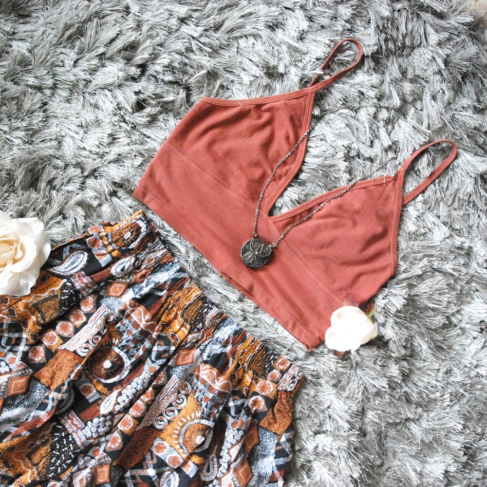 Vintage • Palazzo Pants with Unique 80's Pattern